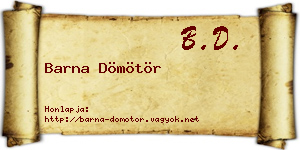 Barna Dömötör névjegykártya